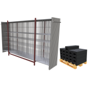 SET two-part | with 20 construction fences and accessories | on transport pallets | Mobile fence ,,Cloud